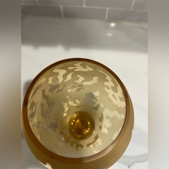 Vintage Two Toned Amber Frosted Vase Mid Century Modern-Hand Blown Beautiful - Picture 4 of 4